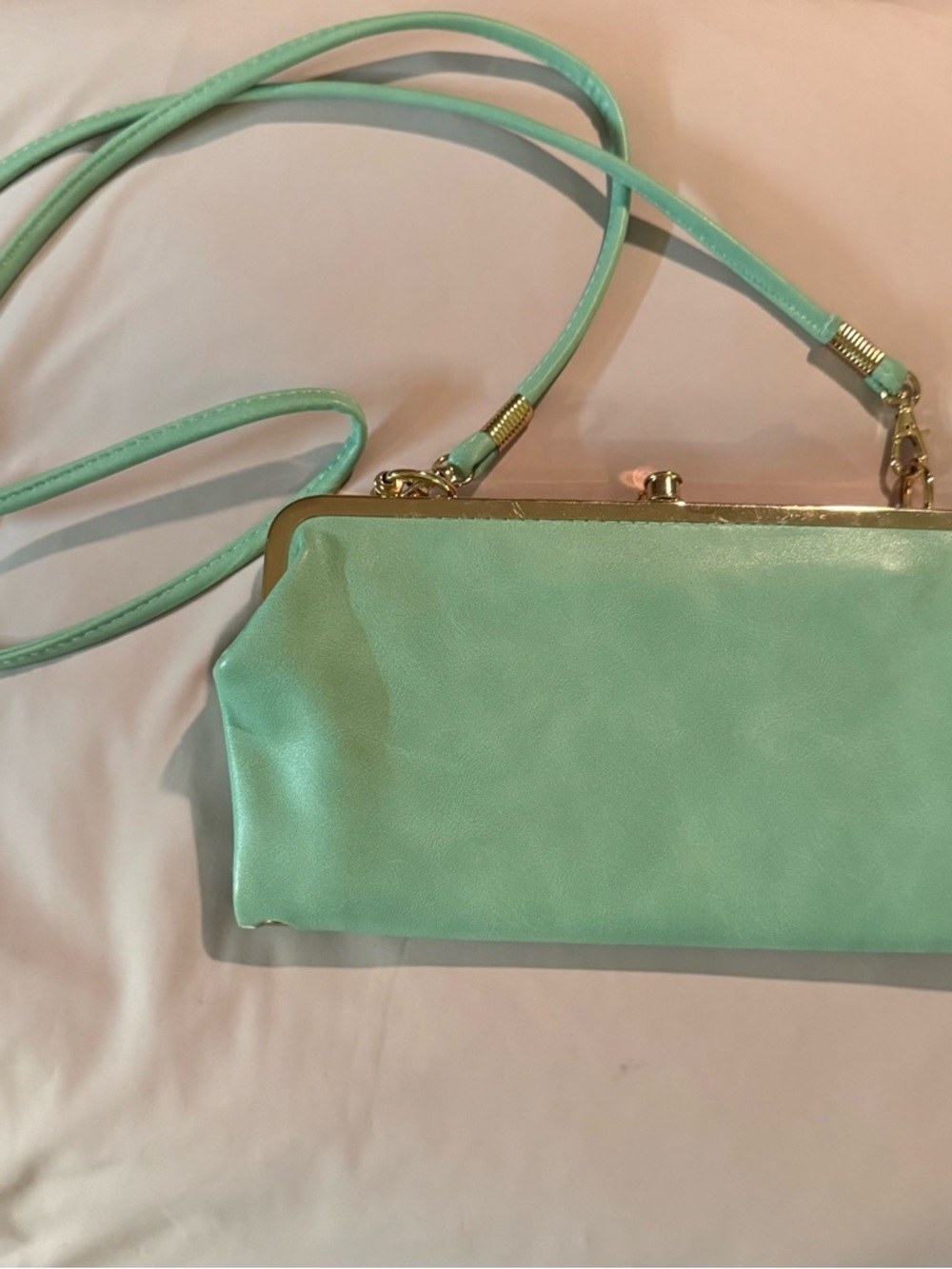 Mint Green Crossbody Clutch Bag - Unbranded